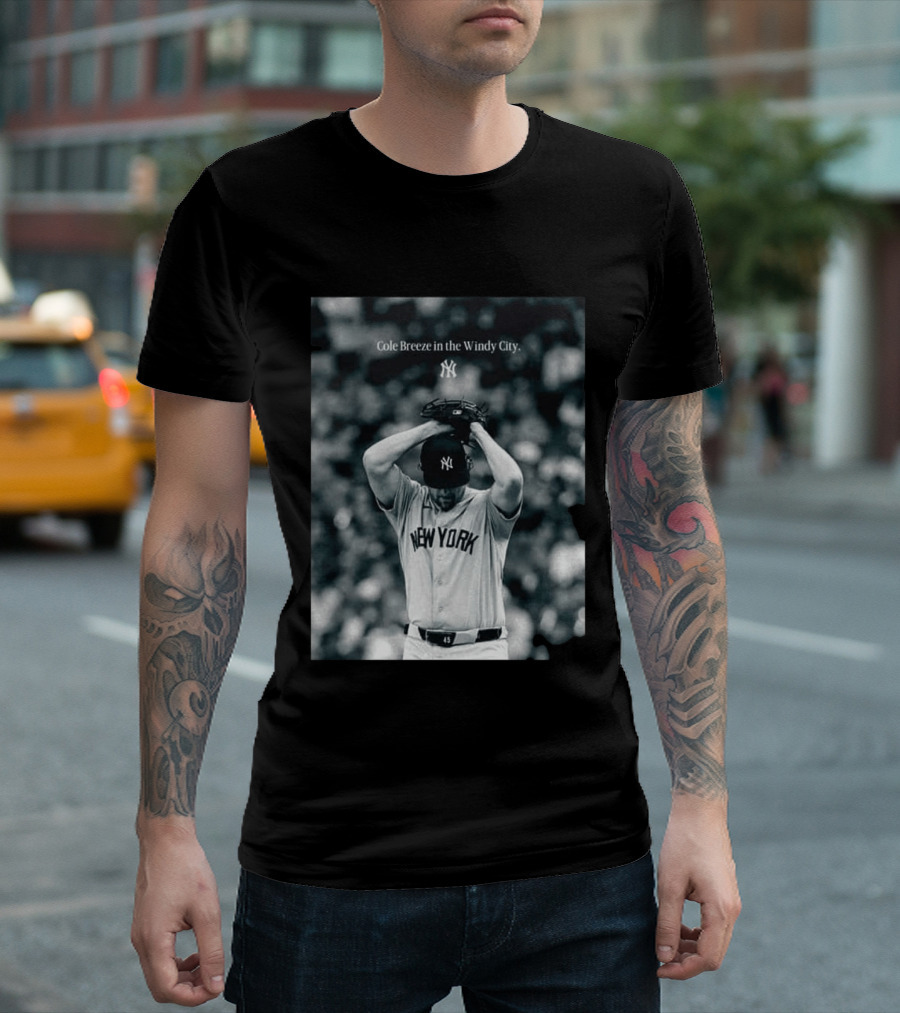 New York Yankees Cole Breeze Pitching Moment In The Windy City T-Shirt