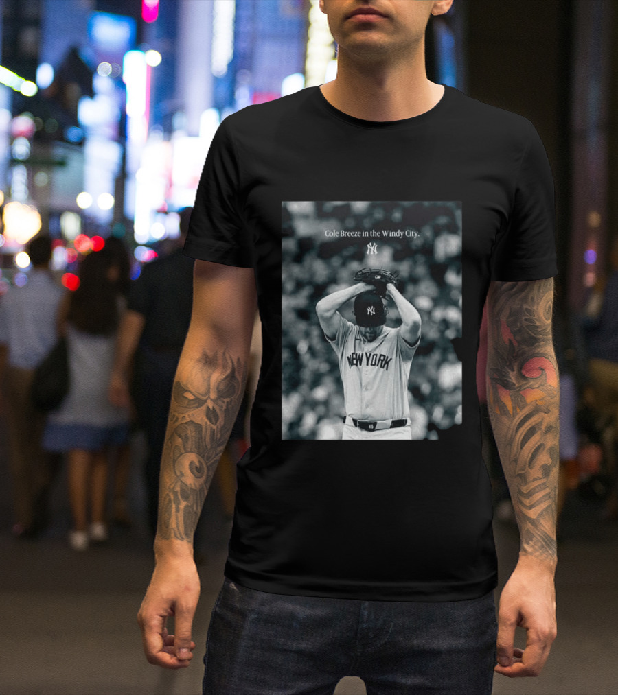 New York Yankees Cole Breeze Pitching Moment In The Windy City T-Shirt