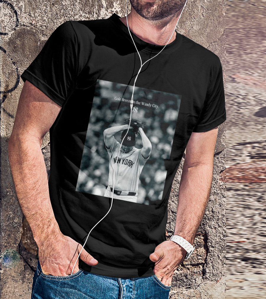 New York Yankees Cole Breeze Pitching Moment In The Windy City T-Shirt