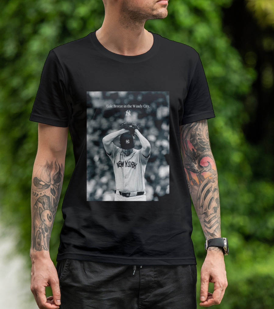 New York Yankees Cole Breeze Pitching Moment In The Windy City T-Shirt