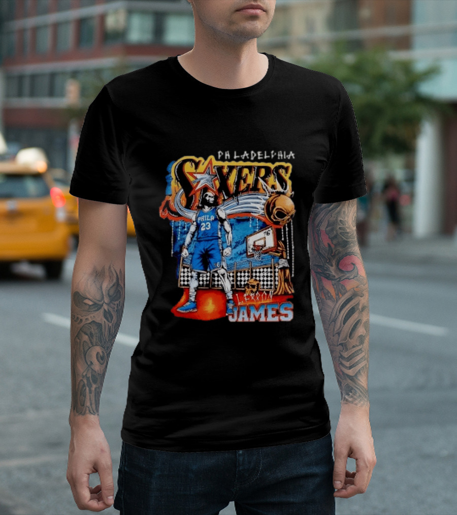 Philadelphia Sixers Basketball L. Ferron James 23 T-Shirt