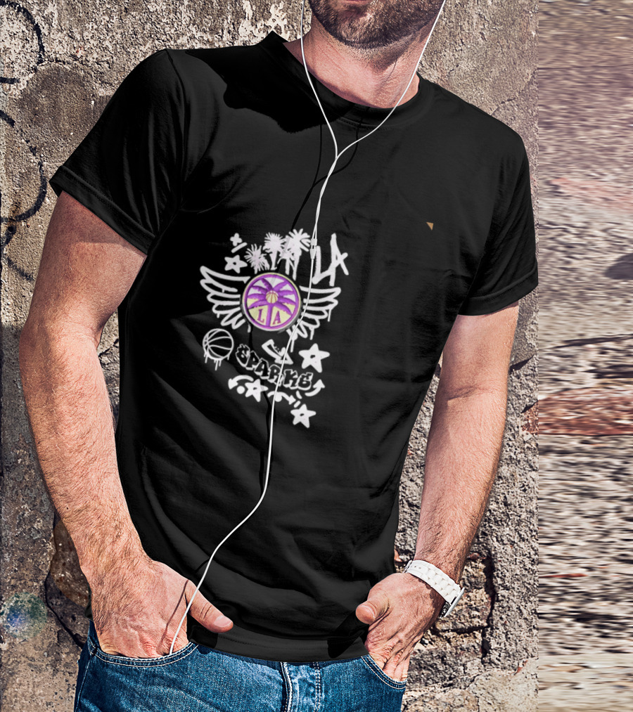 LA Sparks Graffiti Wings Basketball Stars T-Shirt