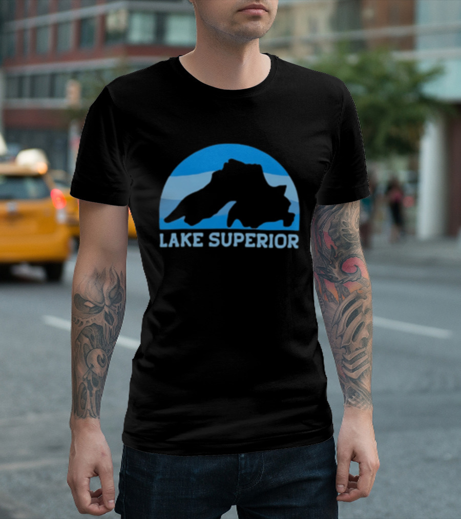 Lake Superior Blue Silhouette Arch T-Shirt