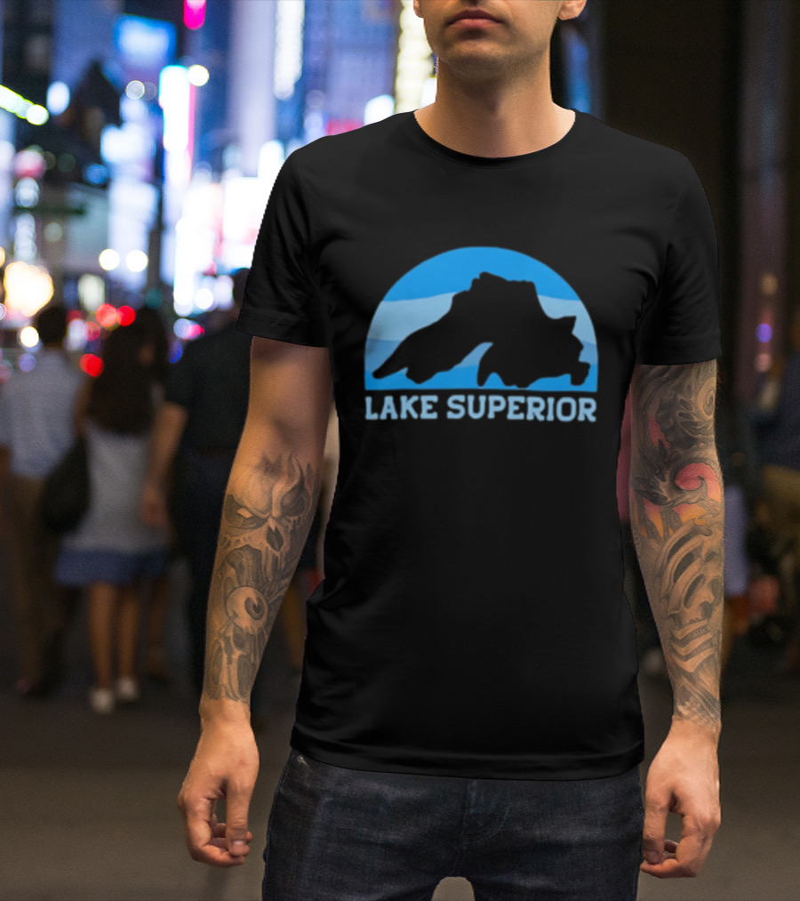 Lake Superior Blue Silhouette Arch T-Shirt