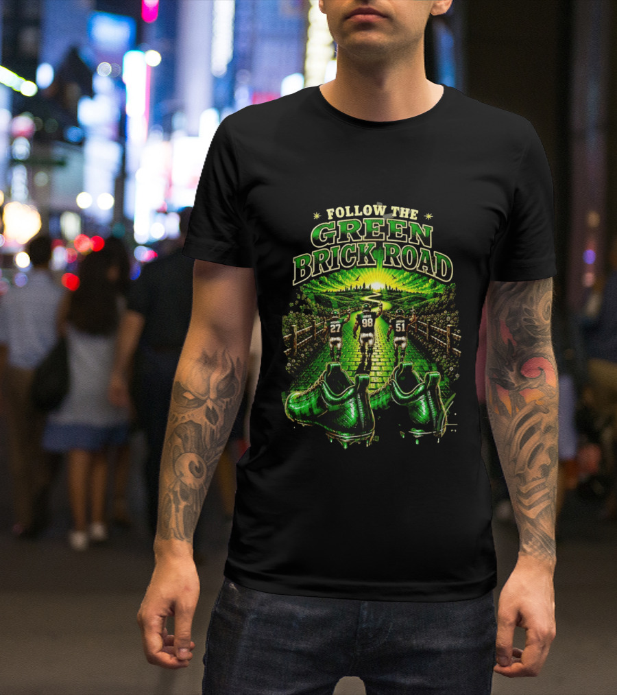 Philadelphia Eagles Follow The Green Brick Road Fantasy Football T-Shirt