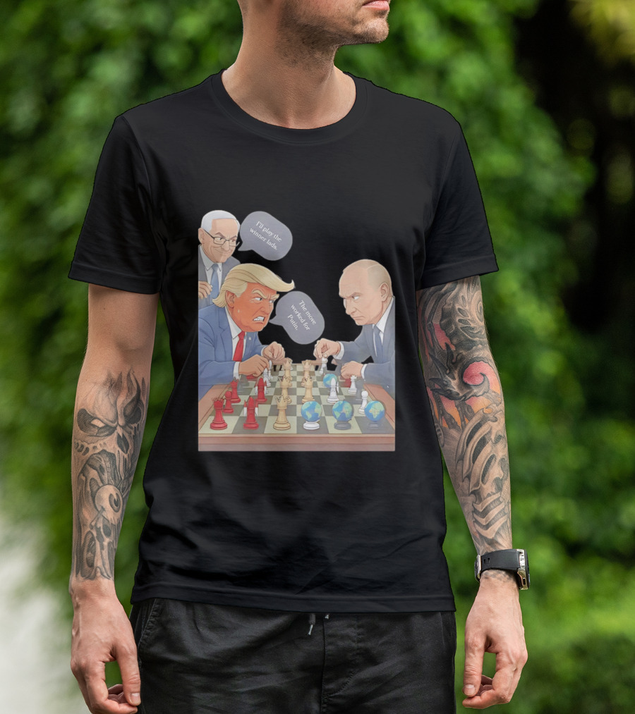 Political Chess Game Trump Putin World Leaders Cartoon T-Shirt