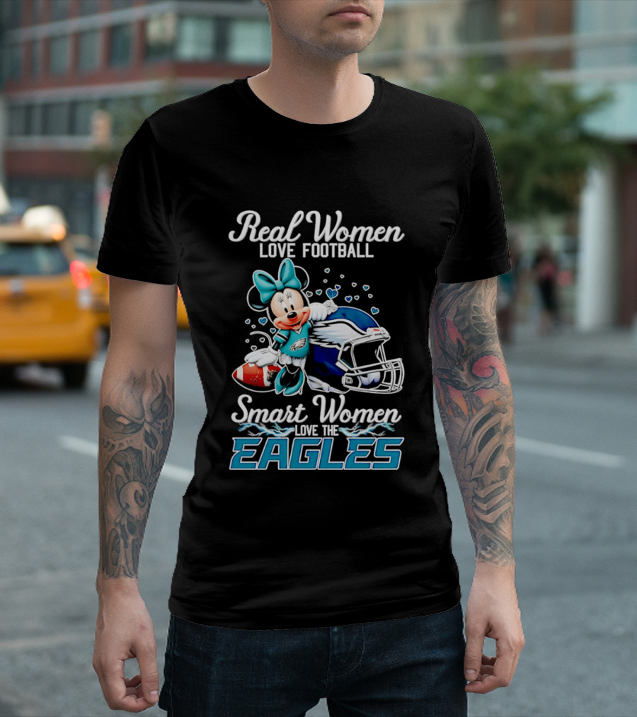 Real Women Love Football Smart Women Love The Eagles Minnie T-Shirt