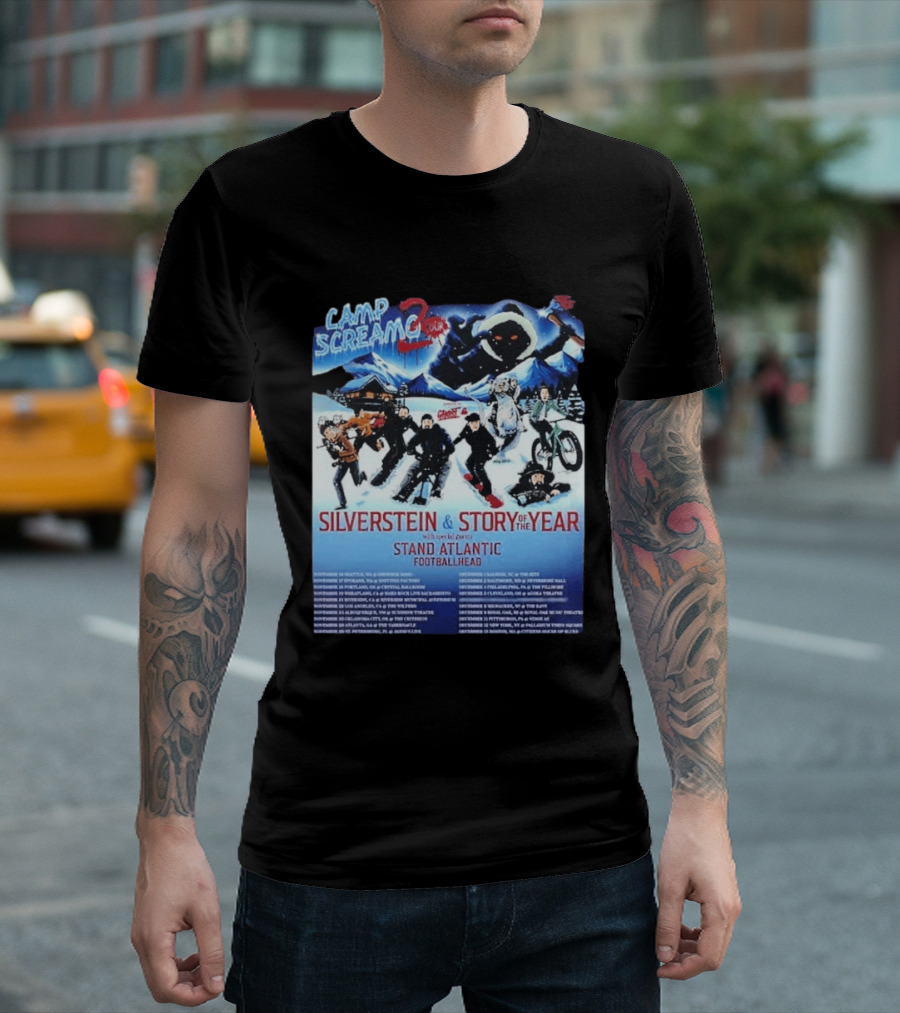 Camp Screamo 2 Tour 2026 Silverstein Story Of The Year Stand Atlantic Footballhead Dates T-Shirt