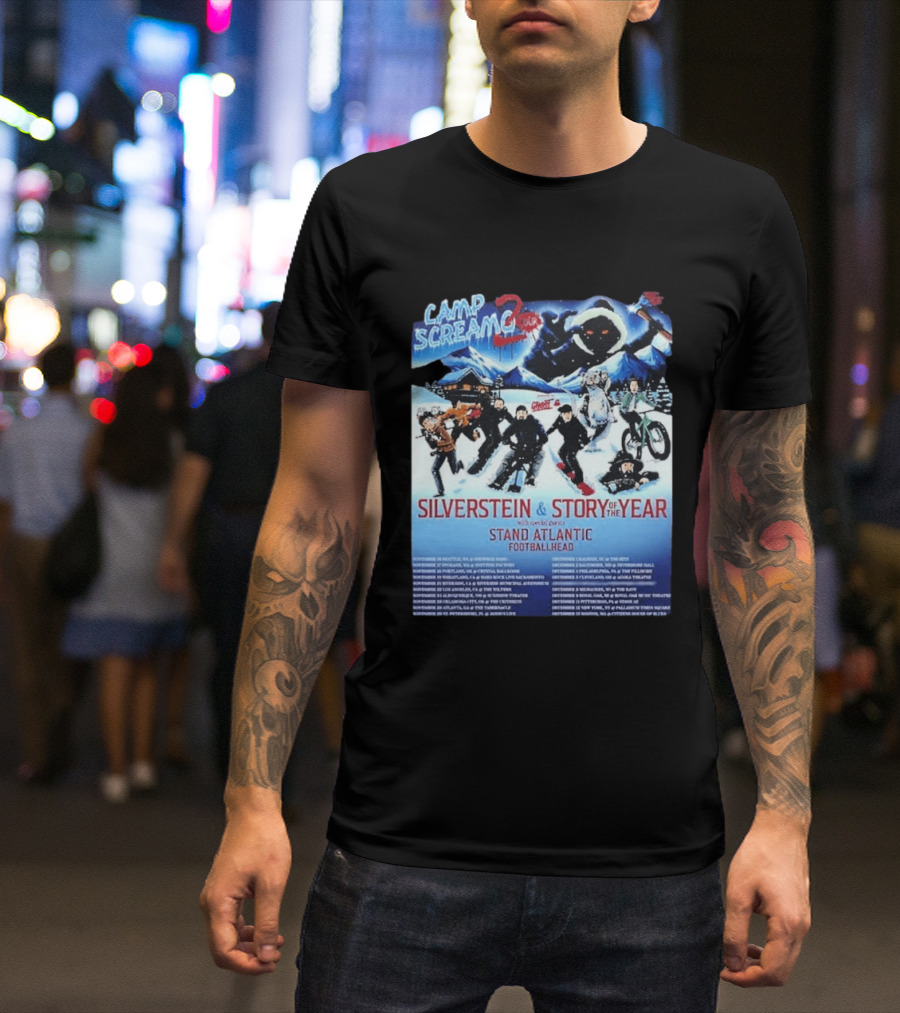 Camp Screamo 2 Tour 2026 Silverstein Story Of The Year Stand Atlantic Footballhead Dates T-Shirt