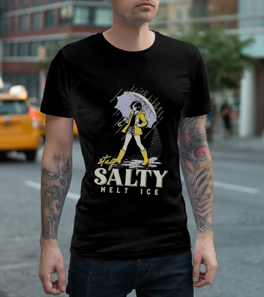 Stay Salty Melt Ice Retro Umbrella Girl Fashion T-Shirt