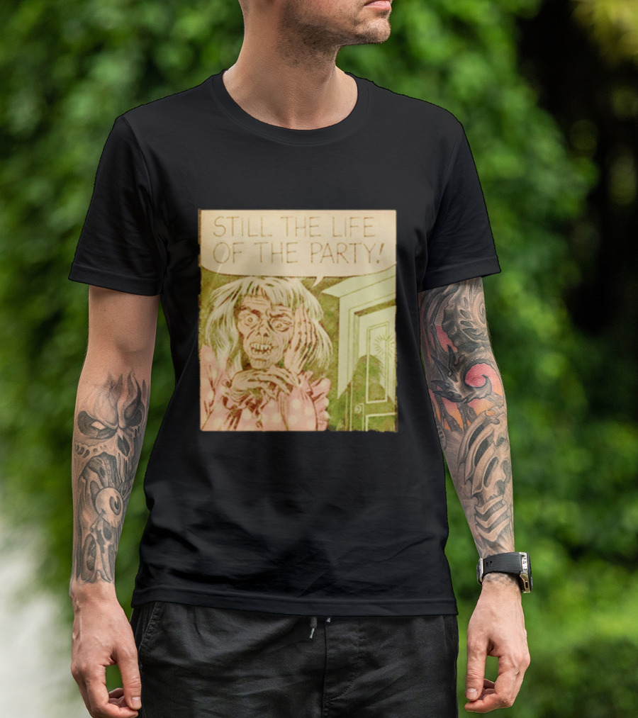Still The Life Of The Party Horror Comic Vintage Zombie Scene T-Shirt