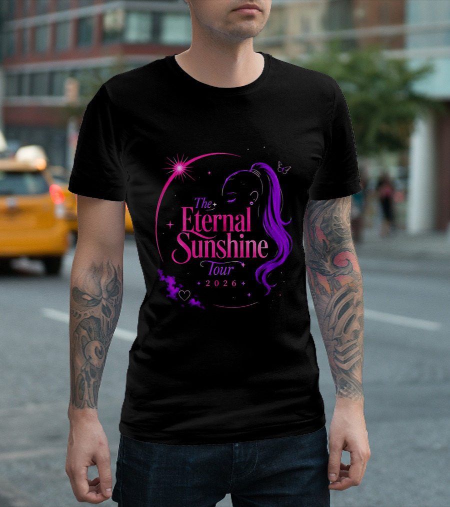 The Eternal Sunshine Tour 2026 Ariana Grande Purple Neon T-Shirt