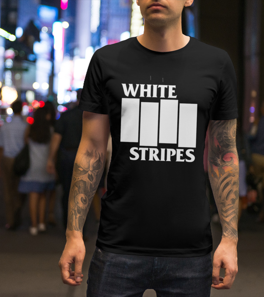 The White Stripes Band Name With Iconic Bar T-Shirt