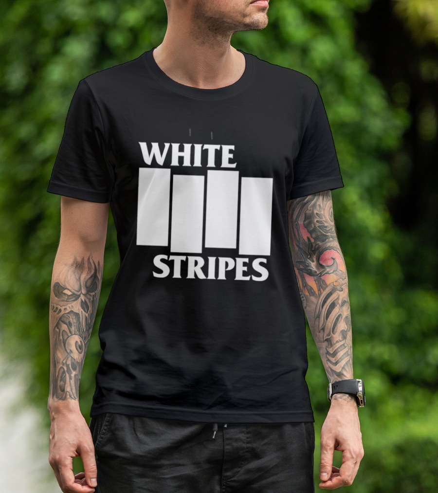 The White Stripes Band Name With Iconic Bar T-Shirt