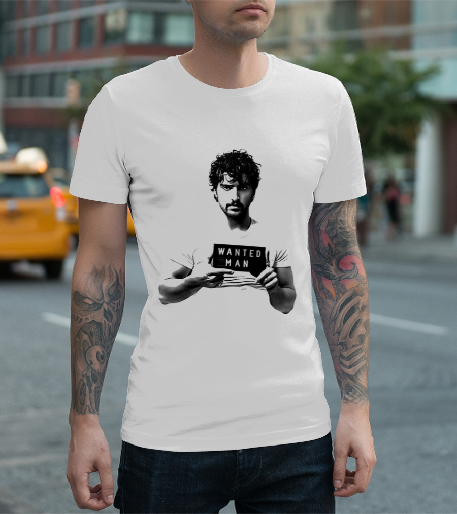 Boone Wanted Man Tour Shot 2026 Bold Typography Black And White T-Shirt