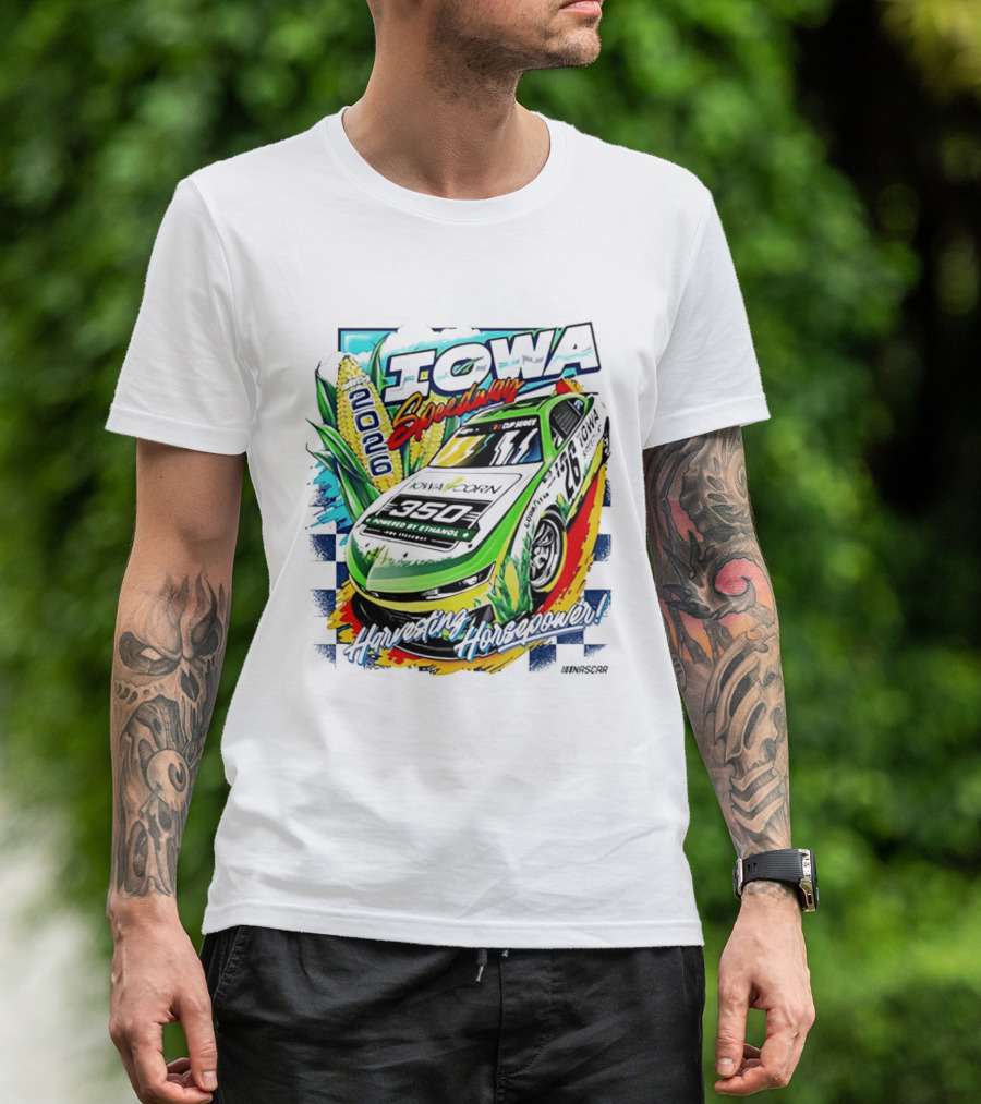 Iowa Speedway Harvesting Horsepower 2026 Iowa Corn 350 NASCAR T-Shirt