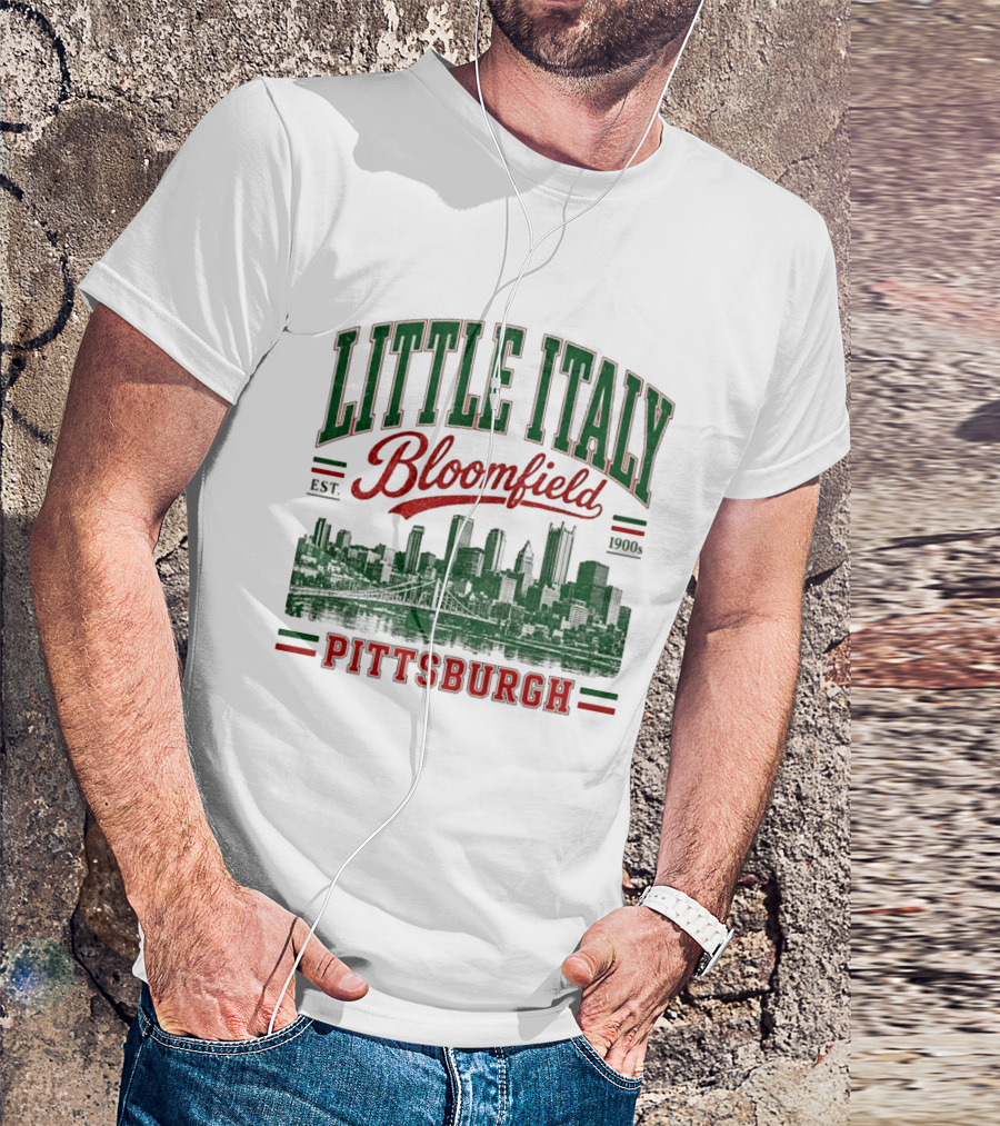 Little Italy Bloomfield Pittsburgh Est. 1900s Skyline Heritage T-Shirt