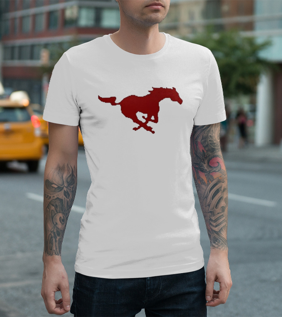 Mustang Red Galloping Horse T-Shirt