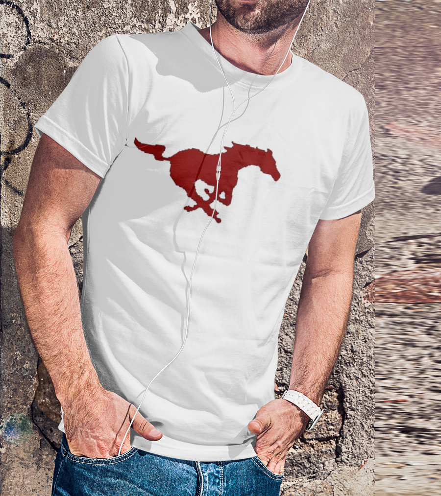 Mustang Red Galloping Horse T-Shirt