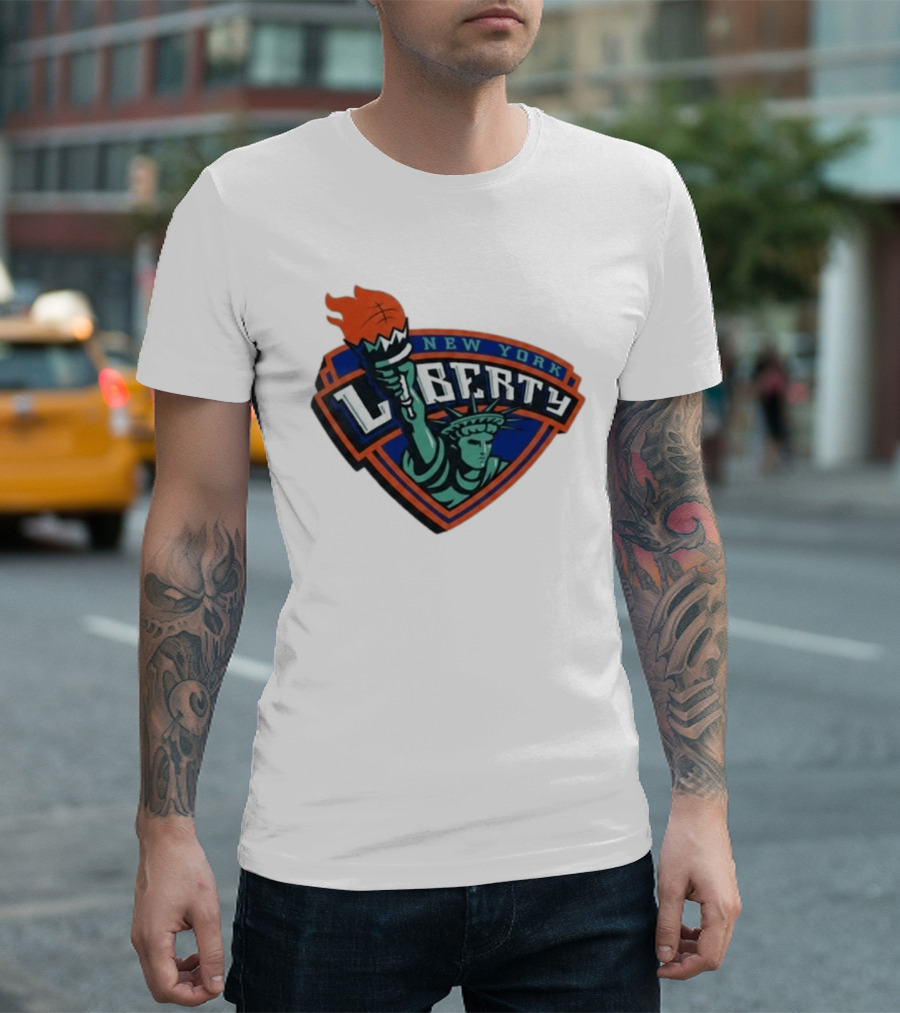New York Liberty Leonie Fiebich Barclays Center Basketball Team T-Shirt