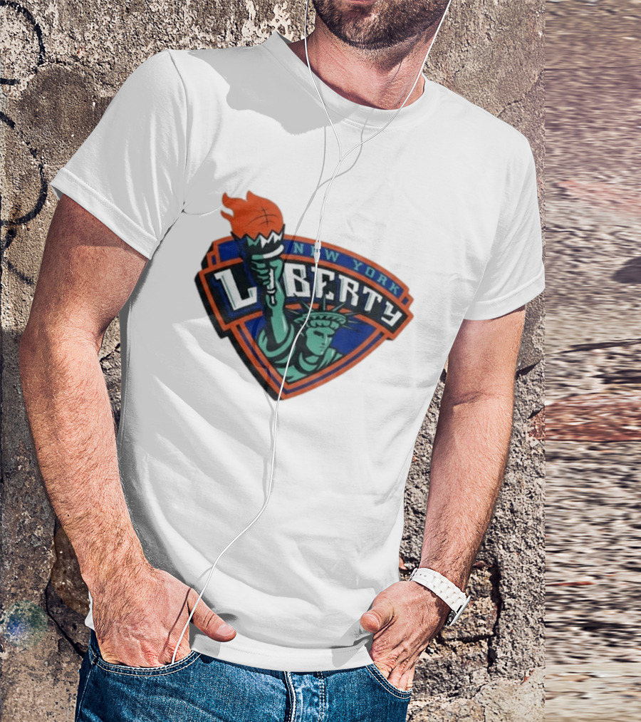 New York Liberty Leonie Fiebich Barclays Center Basketball Team T-Shirt