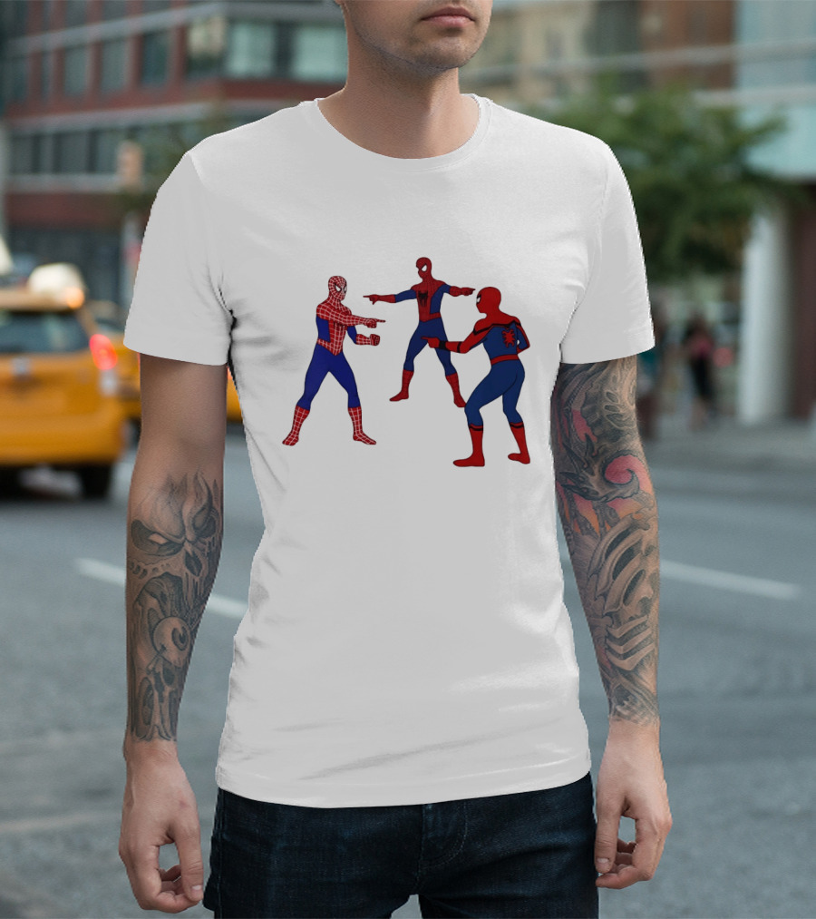 Spiderman Pointing Meme Marvel Superhero Comic Book Iconic Scene 2026 T-Shirt