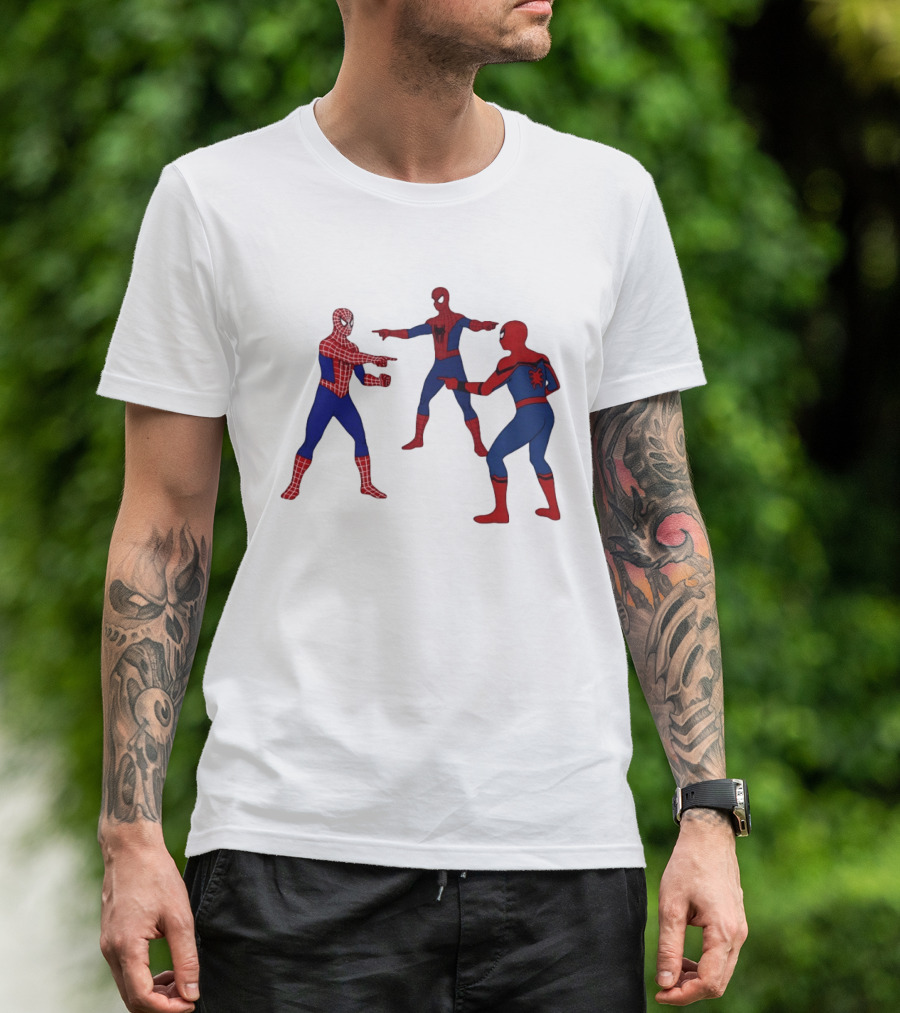 Spiderman Pointing Meme Marvel Superhero Comic Book Iconic Scene 2026 T-Shirt