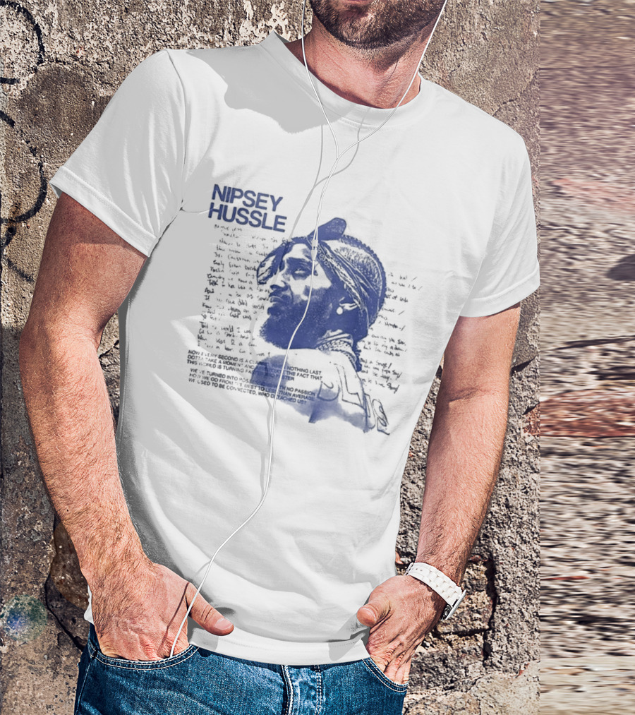 Nipsey Hussle Prolific Edition Blue Typography Profile T-Shirt