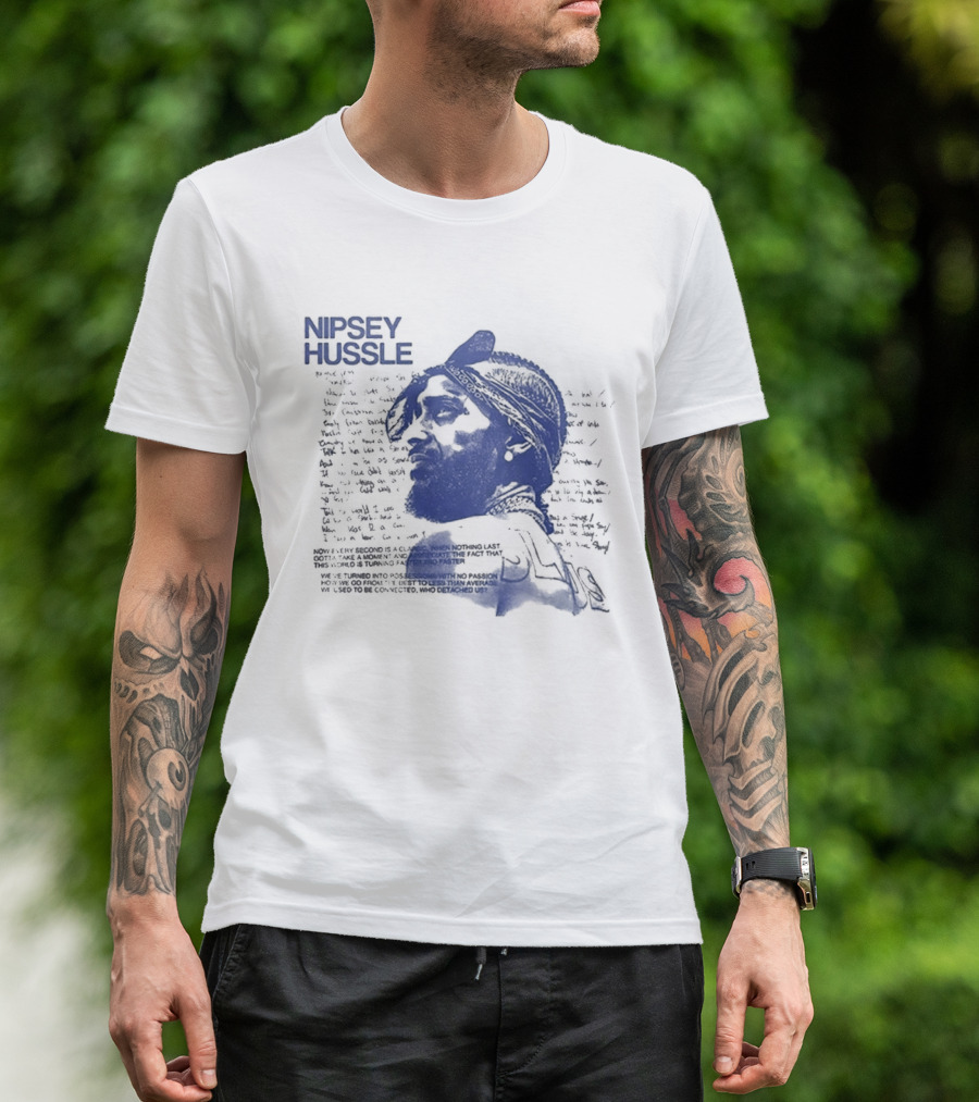 Nipsey Hussle Prolific Edition Blue Typography Profile T-Shirt