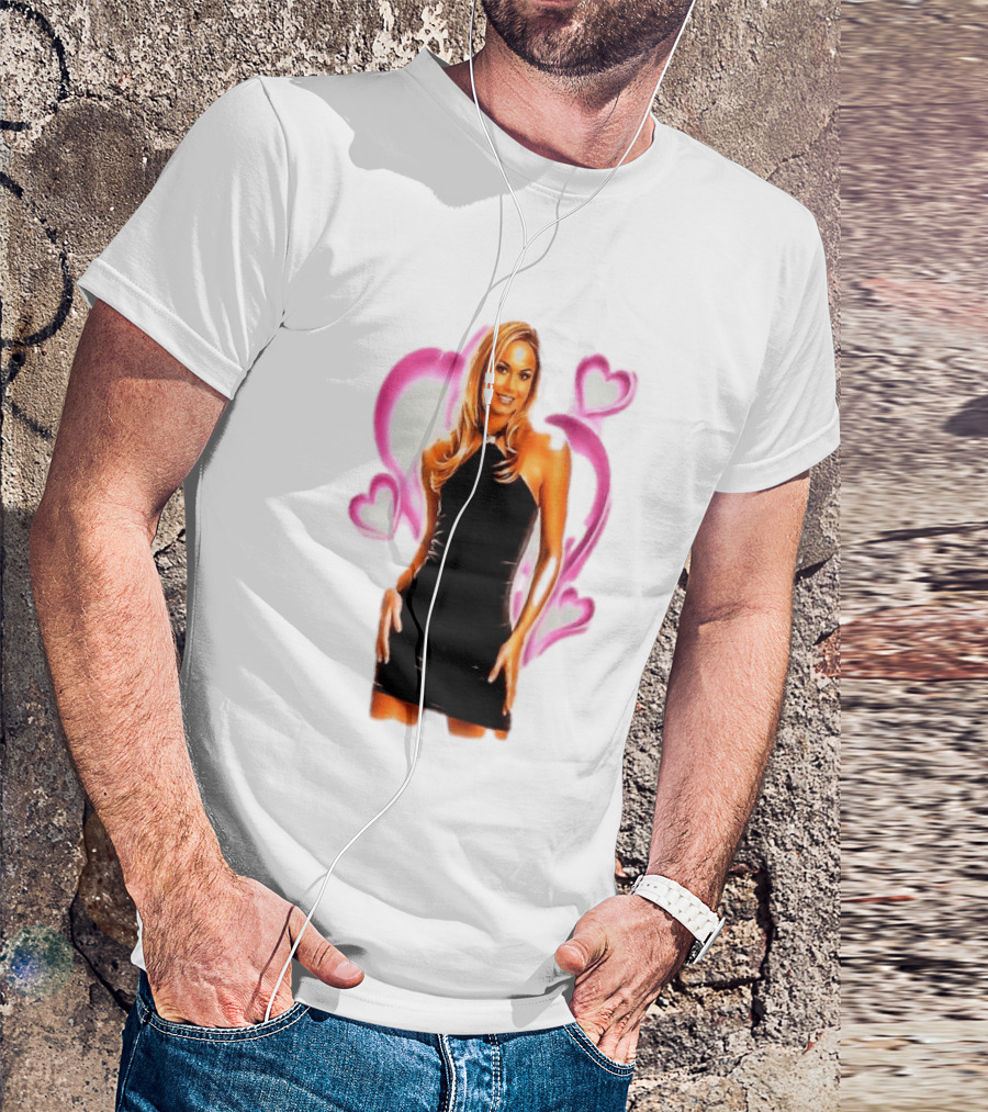 WWE Stacy Keibler Pink Hearts Glamorous Pose T-Shirt