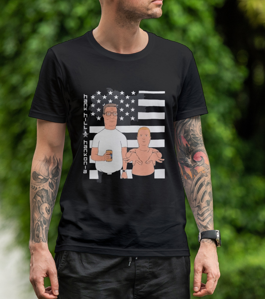 Hank Hill Hankonia American Flag Stars Stripes Characters T-Shirt
