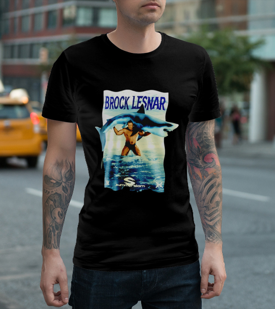 Brock Lesnar SummerSlam 2003 Shark WWE Wrestling Event T-Shirt