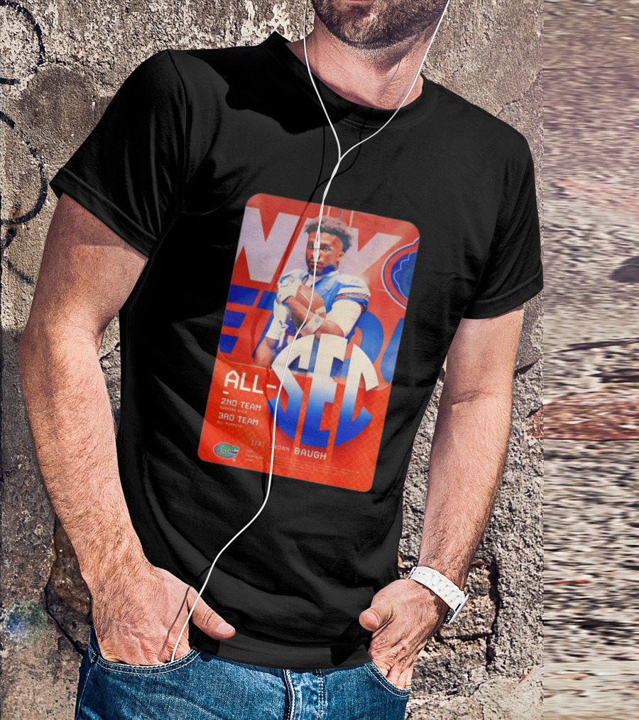 Jadan Baugh No 13 All SEC 2nd Team Running Back Florida Gators 3rd Team All Purpose T-Shirt