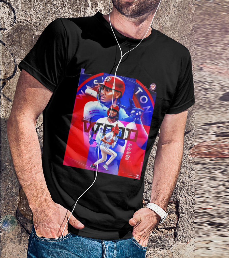 James Wood Washington Nationals .272 AVG .398 OBP 30 HR Collage T-Shirt