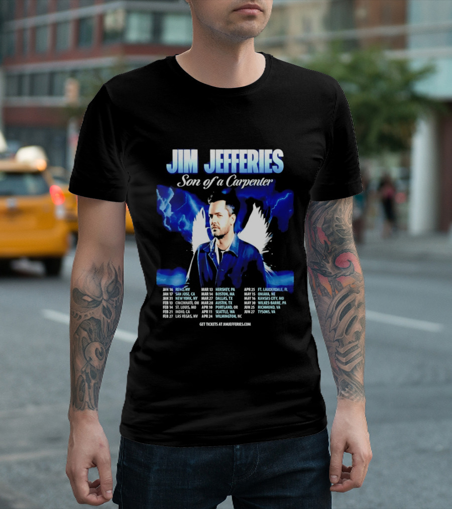 Jim Jefferies Son Of A Carpenter Tour 2026 Dates And Locations T-Shirt