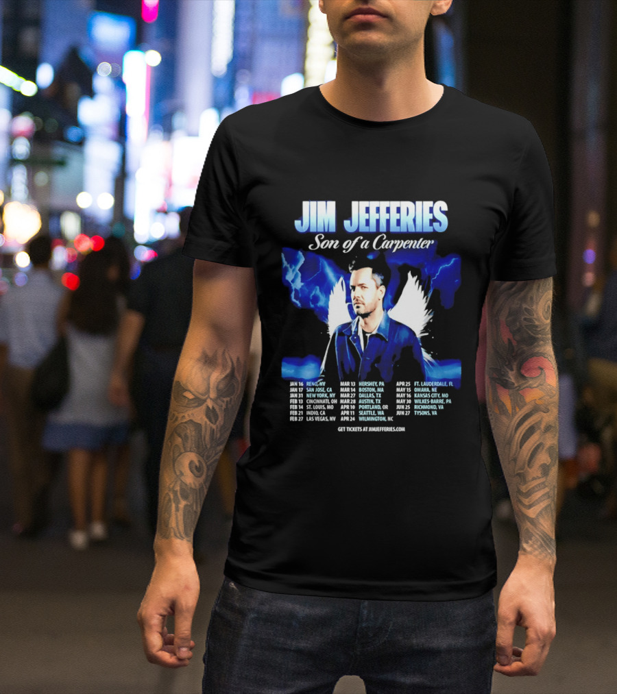 Jim Jefferies Son Of A Carpenter Tour 2026 Dates And Locations T-Shirt