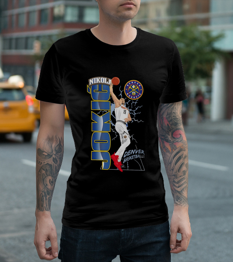 Denver Nuggets Nikola Jokić Basketball Dunk T-Shirt