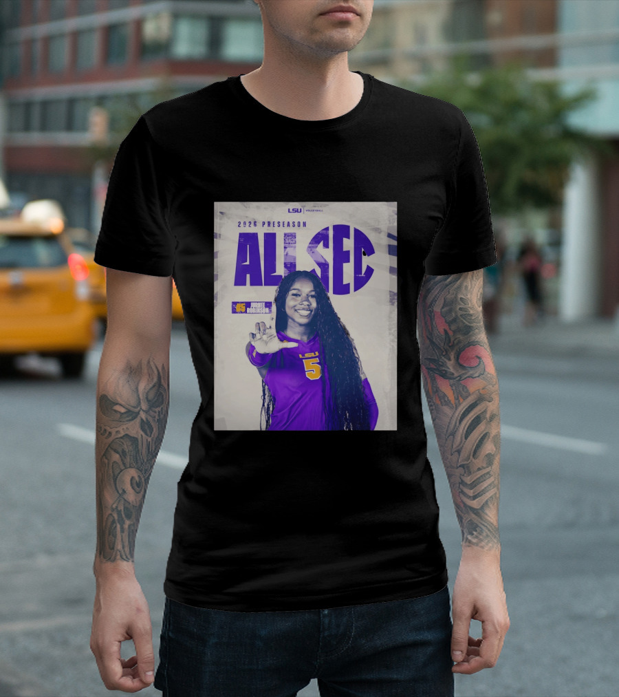 2026 Preseason All SEC Jurnee Robinson LSU Volleyball No 5 T-Shirt