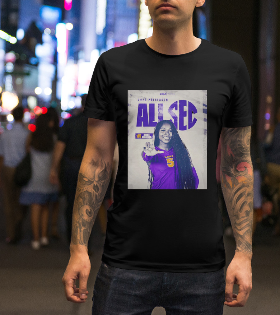 2026 Preseason All SEC Jurnee Robinson LSU Volleyball No 5 T-Shirt