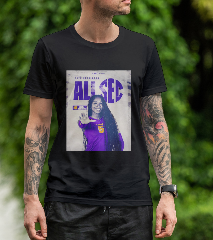 2026 Preseason All SEC Jurnee Robinson LSU Volleyball No 5 T-Shirt