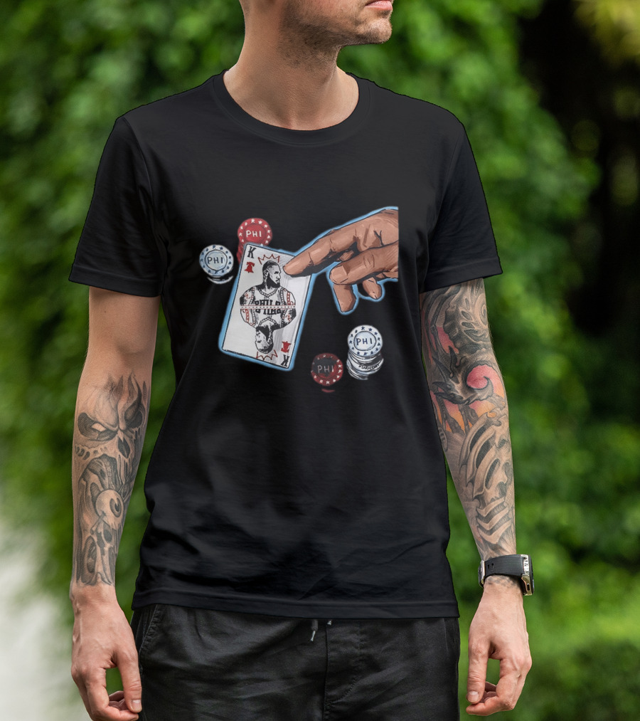 Philadelphia 76ers LeBron James King Playing Card Poker Chip NBA PHI T-Shirt