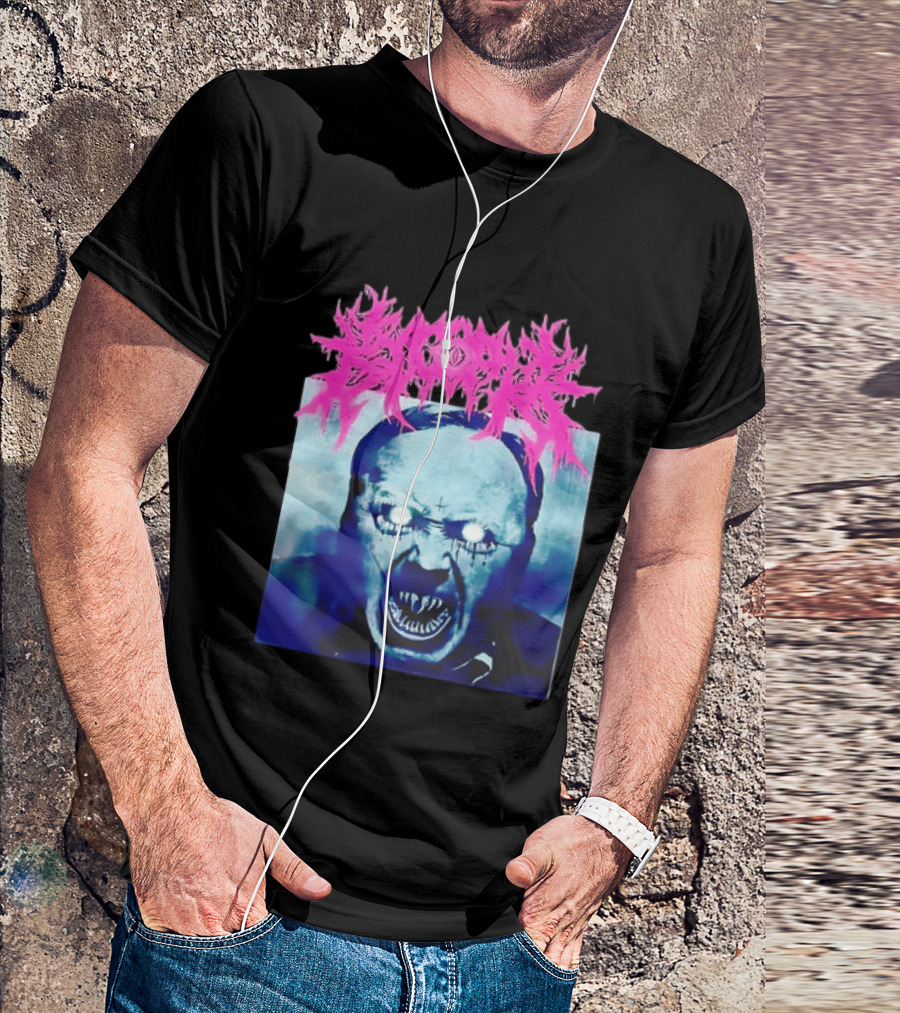 Gore Demon Face Glowing Eyes Death Metal Band T-Shirt