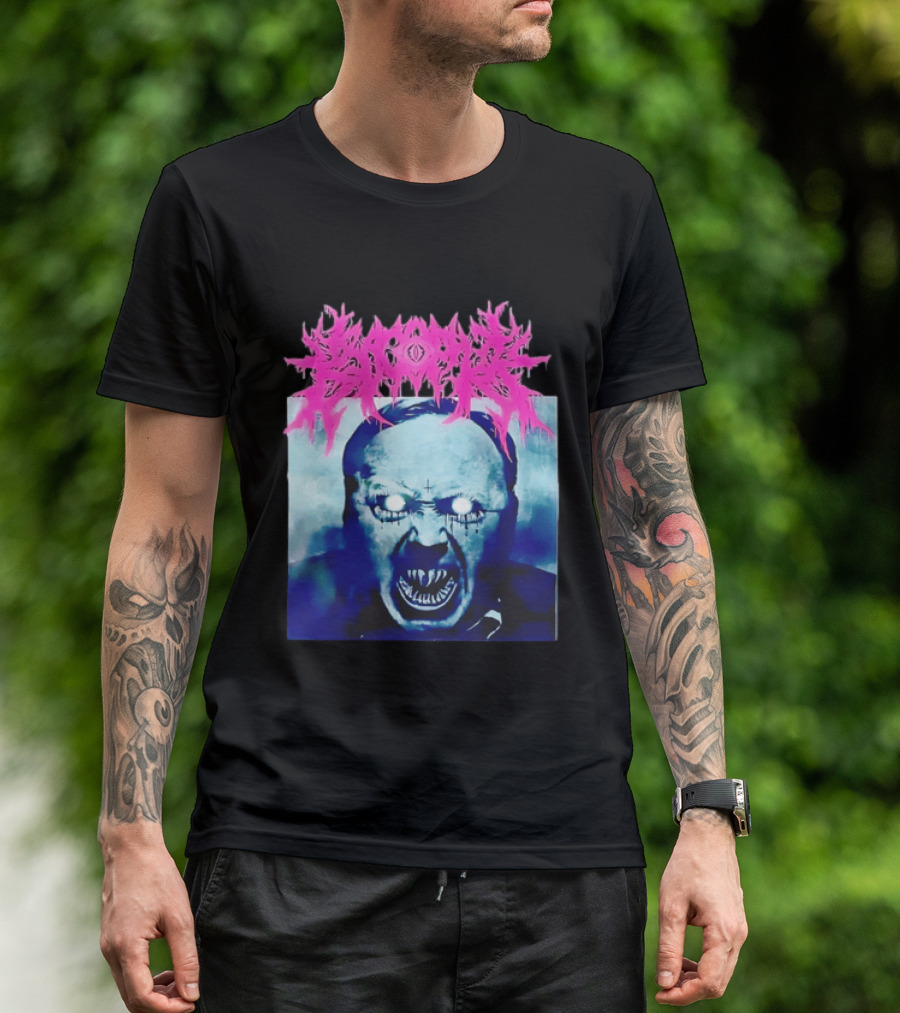 Gore Demon Face Glowing Eyes Death Metal Band T-Shirt