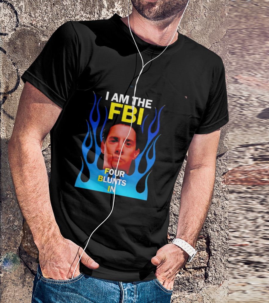 I Am The FBI Four Blunts In Special Agent Dale Cooper Blue Flame T-Shirt