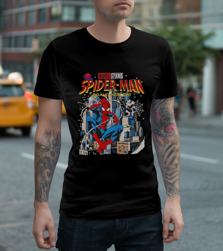 Marvel Studios Spider Man Brand New Day Web Hero City Swing Superhero T-Shirt