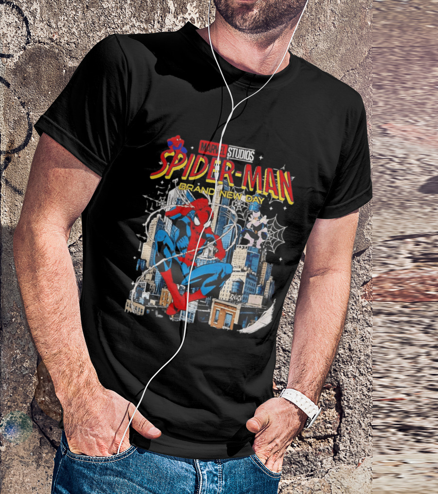 Marvel Studios Spider Man Brand New Day Web Hero City Swing Superhero T-Shirt