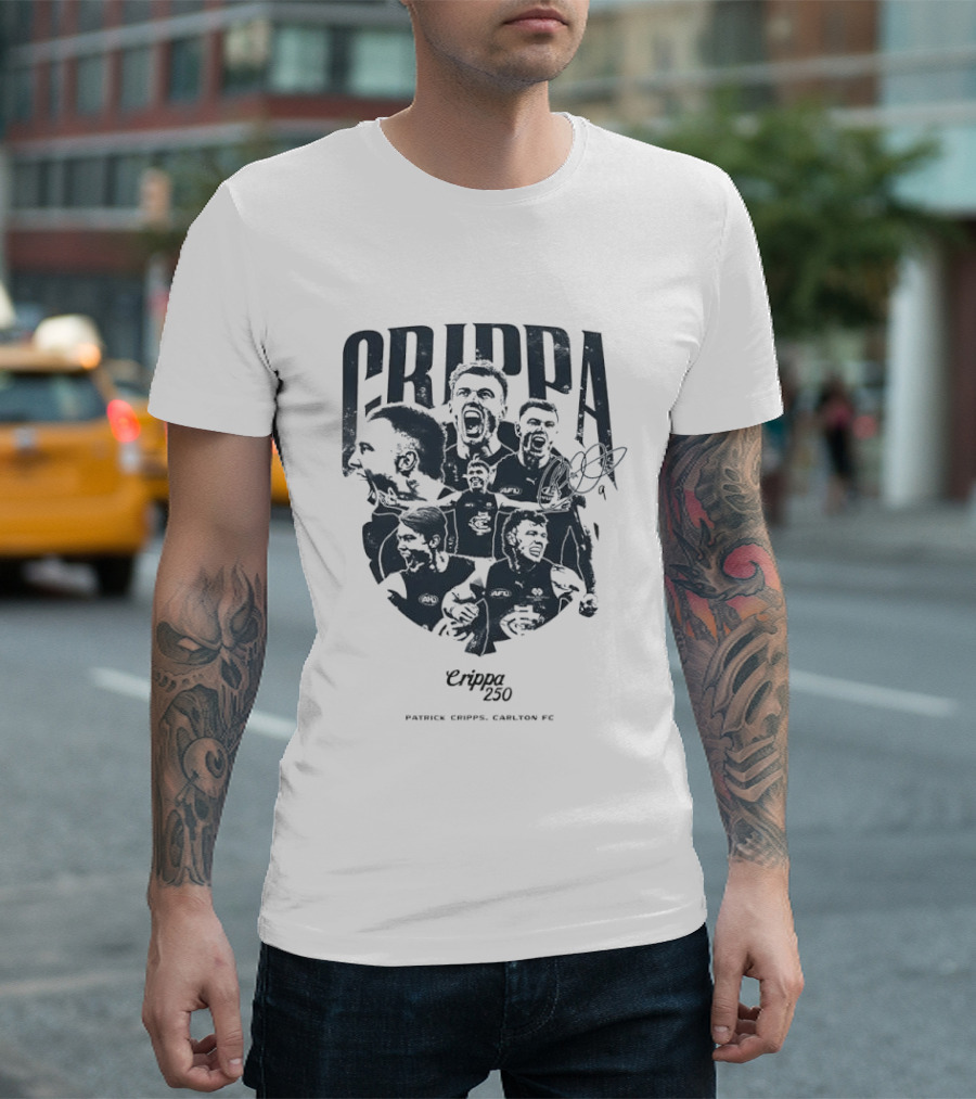 Crippa 250 Patrick Cripps Carlton FC Celebratory Milestone T-Shirt