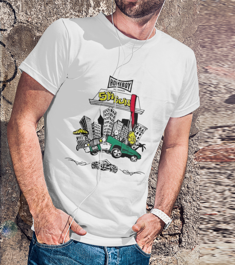 Homeboy Skrun Teddy Bear Driving City 5k Run Streetwear Adventure T-Shirt