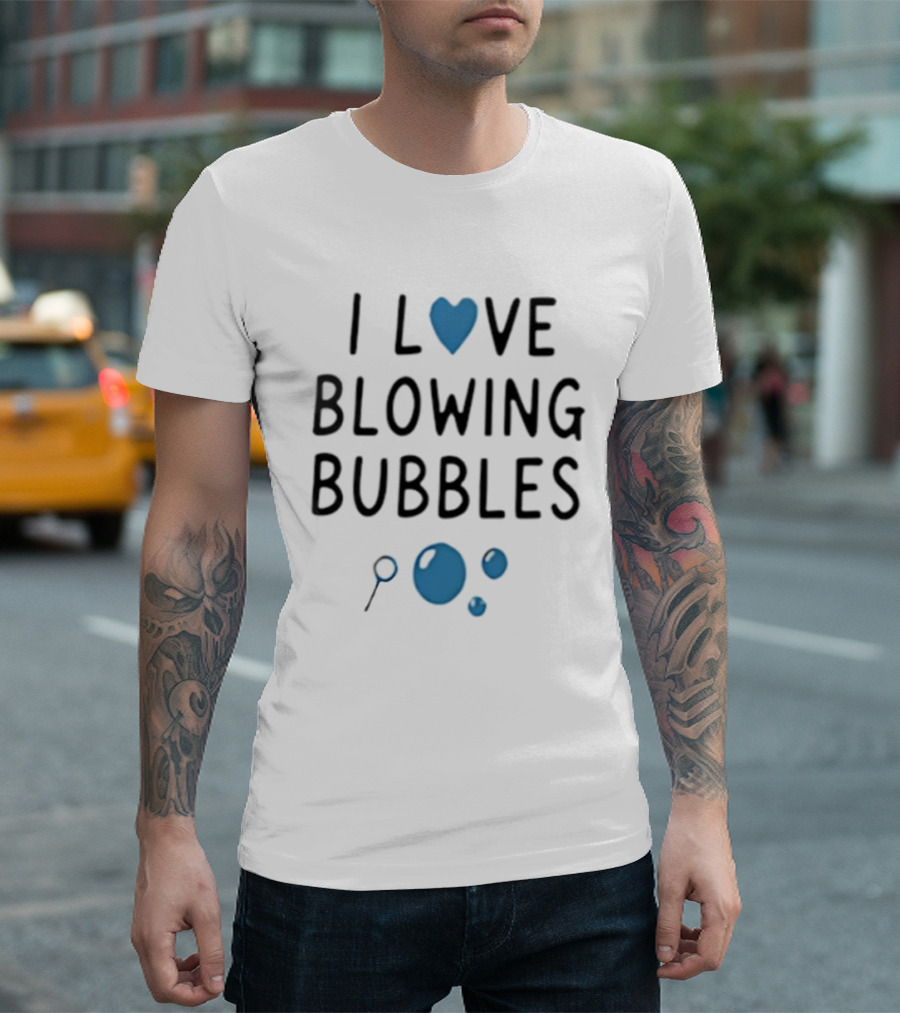 I Love Blowing Bubbles Heart Bubble Lover Magnifying Glass T-Shirt