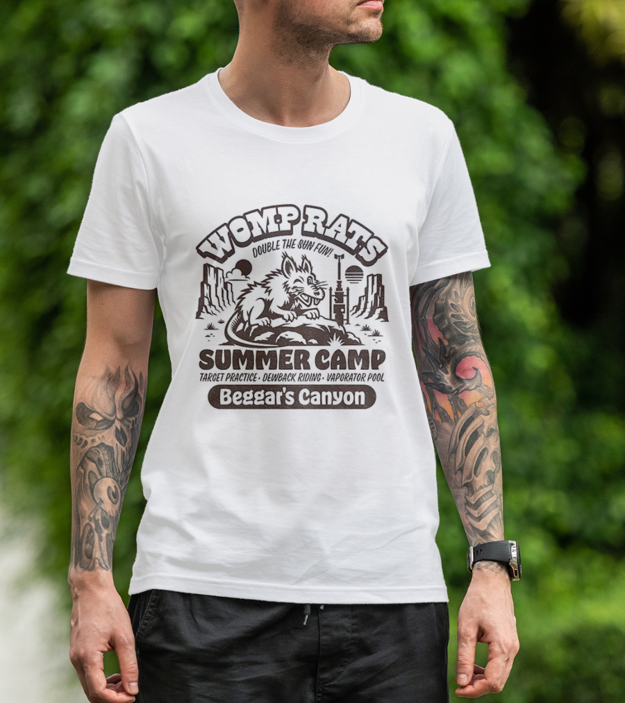 Womp Rats Summer Camp Double The Sun Fun Beggar's Canyon Adventure Scene T-Shirt